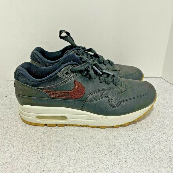 Nike Air Max 1 Premium Womens 454746-020 Black Gum Running Shoes US size 8 - Picture 1 of 11